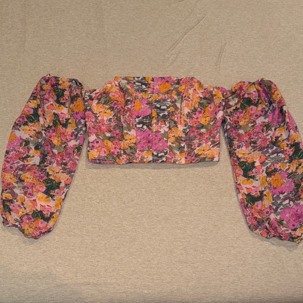 Wild Fable Pink and Orange Floral Blouse